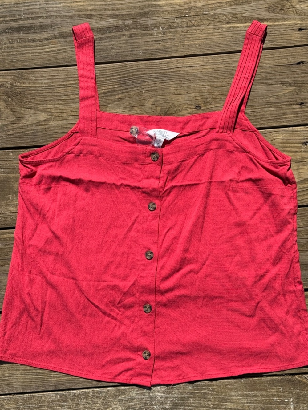 Market & Spruce Women’s XL Sleeveless Tank Button Down New with Tags Orange